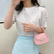 Macaron Jelly Bag Guka Gift Bag Small Exquisite Chain Bag Mini Dumpling Bag Handheld Shoulder Crossbody - 小號黃色 - 查看 7