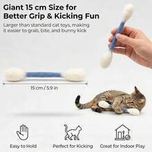 大型猫用棉签玩具 - 毛毡互动逗猫棒，色彩鲜艳的超大号棉签玩具，适合幼猫和成猫，是送给爱猫人士的完美礼物 - 彩色 - 查看 9