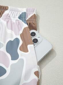 Acelitt 2pcs/Set Camouflage Print Cropped Tank Top And Elastic Waist Shorts - Multicolor - View 10