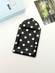 1 pieza Tarjetero 2D Dopamina Retro con Lunares Coloridos de 3 Pulgadas, Mini Funda para Tarjetas, Accesorio de Almacenamiento, Exhibición y Colgado, Regreso a Clases - Multicolor - Ver 7