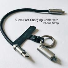 240W挂绳式快充数据线 240W钥匙扣充电线 48V5A240W手机防摔挂绳 - 黑色 - 查看 11