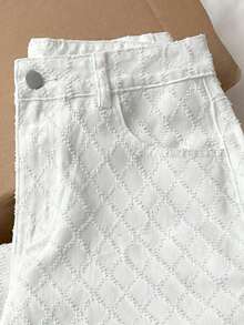 Jeans blancos anchos y sueltos con bolsillos, de uso casual y versátil para mujeres - Blanco - Ver 3