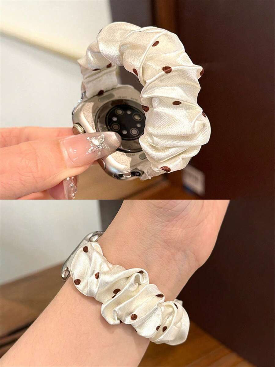 1条简约可爱波点尼龙弹力表带，兼容 38mm 40mm 41mm 42mm 44mm 45mm 49mm，优雅女士替换表带，适用于 Series 11 10 9 8 7 6 5 SE Ultra 2，时尚配饰