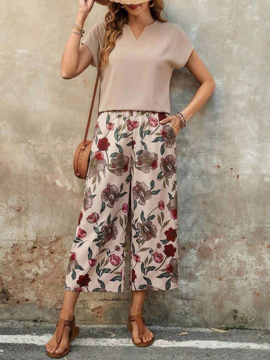 Faunlyn Conjunto de dos piezas de mujer para uso diario - Multicolor - Ver 1
