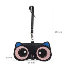 1 pieza Estuche portátil para gafas, bolsa de almacenamiento de gafas de dibujos animados lindos, bolsa colgante para niños, estudiantes, protector de gafas de moda - Ver 7