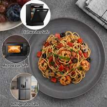 Plastic Plates And Bowls Set Camping Plates Unbreakable Party Dinner Set - Dark Grey - View 1