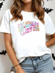Vibrant Colors With Bright Lettering Evoke Positive Energy And Youth, While A Space Helmet Symbolizes Adventure And Curiosity. This Modern, Comfortable, Casual Women's T-Shirt Is Perfect For Everyday Wear. - 白色 - 查看 1