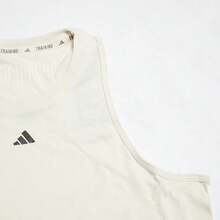 Adidas 女士时尚修身运动健身背心，梭织跑步背心 IU1132，春夏款 - 乳白 - 查看 3