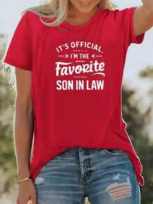 100% Cotton. The Text On The Garment Humorously Celebrates The Pride Of Being The Favorite Son-In-Law, Expressing Affection And Family Connection With Positive Energy And A Fun Touch. Ideal As A Gift To Show Affection And Highlight Personality. Women's 100% Cotton T-Shirts, Modern And Soft Comfort. Women's Simple Solid Color T-Shirt, Loose And Slim Fit Casual Short Sleeve - 黑色 - 查看 9