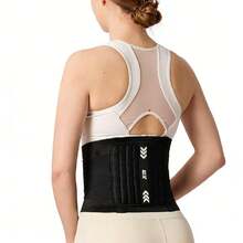 1pc Back Brace For Men Women - 8 Stays Ergonomic Lumbar Support Belt - Adjustable Breathable Back Support For Lifting - Black - View 5