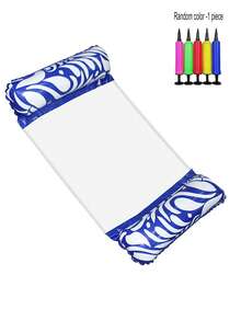 1 pieza de hamaca inflable de tubo doble con estampado, hecha de material de PVC, silla flotante plegable para piscina, silla de agua inflable cómoda, adecuada para vacaciones, reuniones y relajación - Versión mejorada - Ver 8