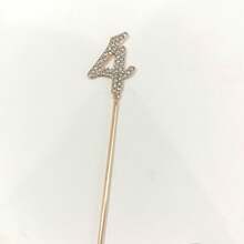1pc/10pcs 0-9 Gold Diamond Cake Topper Decorations, Suitable For Birthday Wedding Party Cake Decor - Gold - View 18