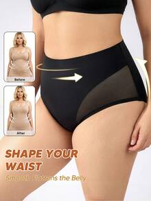 1pc Women High Waist Comfortable Shaping Seamless Slimming Bodysuit - Black - View 3