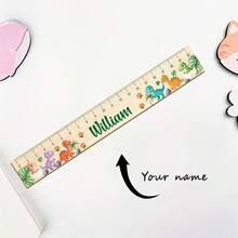 1 pieza Regla de madera personalizable con grabado de nombre, herramienta de medición con diseño lindo, regla personalizada para volver a la escuela, varios diseños con opción de nombre, regla de madera duradera y multifuncional, regalo ideal para el nuevo período escolar - A - Ver 16
