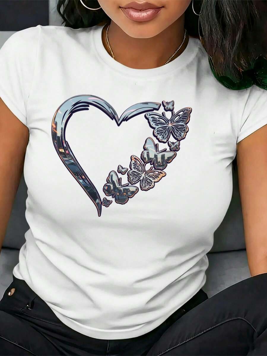 Women's Casual Blouse, Simple Style For Everyday Wear. Pure Cotton Women's T-Shirt, Suitable For Sports And Fitness, Parties And Fashion. Comfortable, Soft, Simple For Everyday Wear, Short Sleeve. - 白色 - 查看 1