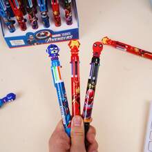 1pc 6-Color Ballpoint Pen Planner Color Pen Appearance Avengers Find These , Back-To-School Gift, School-Starting Stationery(Random Style) - Multicolor - View 2