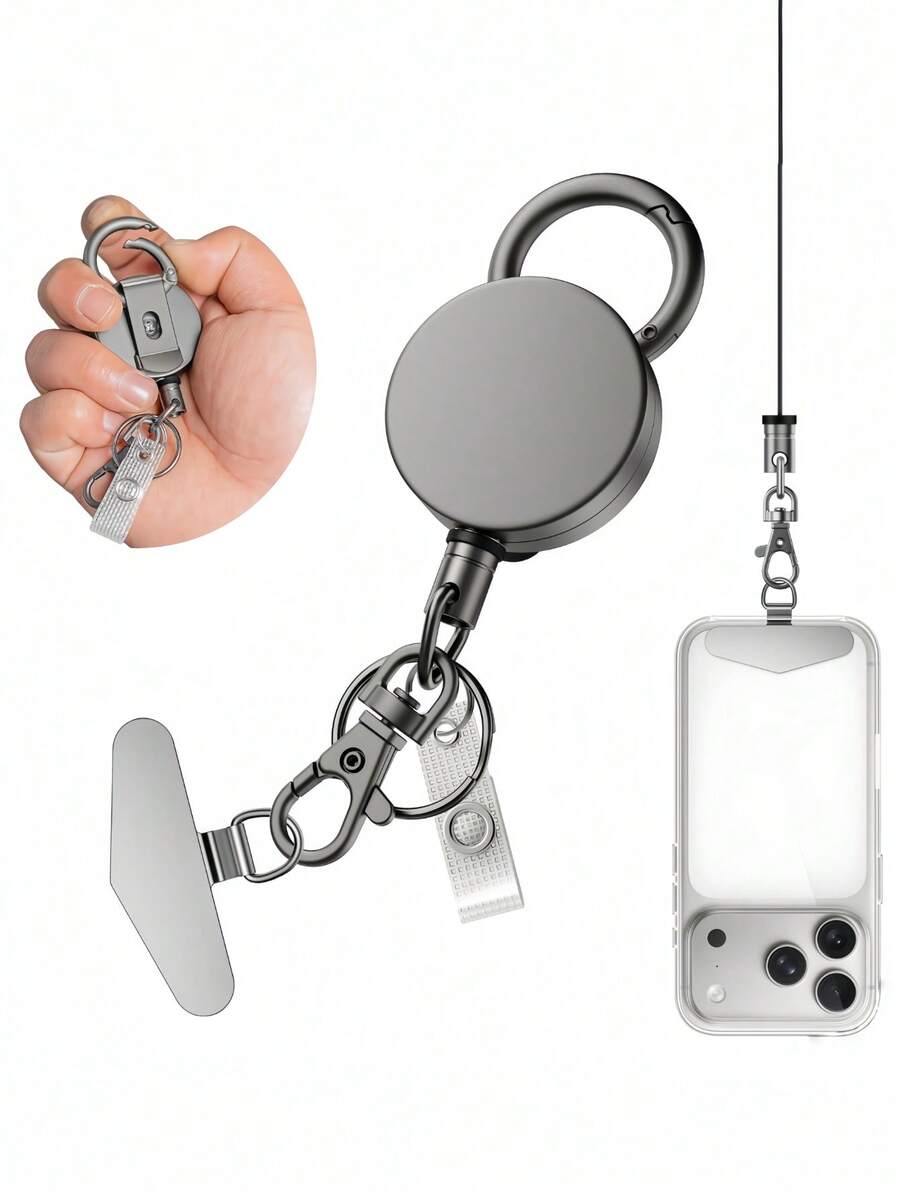 1 Adjustable Mobile Phone Lanyard, Equipped With A Quick Snap Clip, With A Card Slot For Hanging The Phone, An Anti-Theft Lanyard With A Climbing Hook And A Universal Hook. Suitable For Outdoor Activities.
