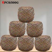 Yarn For Crochet Sequin Sparkle Yarn Set 300g 6 Balls Glitter Crochet Thread Chunky Yarn For DIY Knitting Handmade Crafts Sweater Scarf Hat Making Supplies - Rose Red - View 12