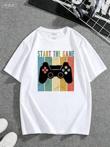 Camiseta de estilo casual con estampado sencillo, cuello redondo y mangas cortas, la versión básica clásica no distingue entre personas, y la parte superior holgada y relajada no genera sensación de restricción. Textura fina, agradable al tacto, transpirable, se puede usar durante mucho tiempo sin deformarse ni formar bolitas, el diseño de impresión de  de nicho es discreto y elegante, solo necesitas modelos básicos en verano, versátiles y combinables con todo tipo de prendas inferiores, cierra los ojos y no te equivocarás. - Blanco - Ver 7