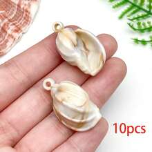 10/24 mặt dây chuyền hình vỏ sò, mặt dây chuyền hình sò điệp bằng acrylic, vỏ sò giả, phụ kiện vỏ sò biển mùa hè dùng để làm trang sức, bông tai, vòng tay, đồ thủ công. - Màu be - Xem 10
