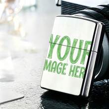 Personalized Lighter Case With Your Photo & Text, Custom Logo Metal Lighter Cover, Unique Birthday Anniversary Gift For Men, Husband, Dad (Case Only, No Fluid) - Printing - View 3