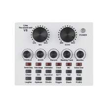 V8 Karaoke Recording & Broadcast Audio Mixer - USB External Sound Card For Live KTV, Recording Podcast Equipment Audio Interface For Laptop Computer Vlog Living Broadcast Live Streaming Audio Sound Card - White - View 8