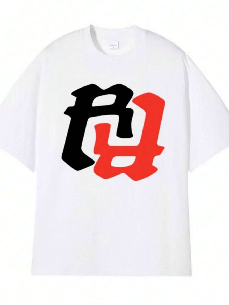 Rapper RR KanKan Logo Graphic Print T-Shirts Summer Men Women Clothing Y2k Vintage T Shirt Oversized Cotton Short Sleeve T-Shirt - 白色 - 查看 1