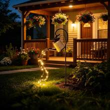 1pc Solar String Lights With Waterproof Charging Panel, Garden Decor Outdoor Solar String Lights, Fairy LED Hanging Lights, Suitable For Yard Decoration, Autumn Decoration, Home Decoration, Outdoor Decoration - Bronze - View 3