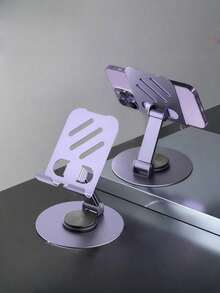 1pc 360° Rotating Metal Mini Phone Holder, Foldable Desktop Phone Stand, Suitable For All Smartphones, Ideal Office Accessory, Compatible With IPhone & Android, Great Gift For Birthday, Family, Friends - Multicolor - View 15
