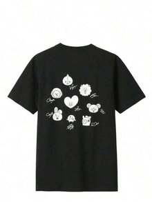 Camisetas Gráficas para Mujer, Moda Coreana, Camiseta K-Pop para Mujer, Camiseta BT21 Chimmy Cooky Tata Koya...Camiseta Unisex Transpirable de Cuello Redondo, Diseñada para la Vida al Aire Libre, Viajes, Senderismo y Estilo Relajado Diario, Camiseta con Estampado Gráfico, Copa Mundial 2026, Ropa de Mujer - Negro - Ver 6