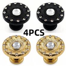 4PCS French Vintage Cabinet Knob, Inlaid Pearl & Rhinestone Drawer Pull, Decorative Furniture Door Handle For Dressing Table, Wardrobe Door, Home Hardware Decor - A - View 9