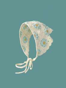 Bohemian Handmade Floral Woven Long Headband, Suitable For Daily Wear And Spring Outings, Valentine's Day Headband, Autumn/Winter Headband, Elegant Scarf For Women's Holiday Outfit - Pink Flowers - View 5