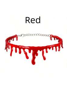 1pc Halloween Decoration Horror Vampire Dark Style Blood Necklace, KTV Haunted House Creative Personalized Fake Blood Necklace - Multicolor - View 5