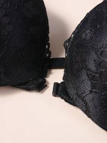 3pcs/Set Women Front Closure Lace Padded Push Up Bra, Sexy & Comfortable Lift Bra - Thin Padding, Adjustable Straps, Lift Bust, Fashionable & Versatile, Suitable For Daily Wear & Special Occasions - Multicolor - View 7