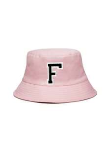 1pc Girls Letter Pattern Bucket Hat, Practical Children's Gift, Suitable For 3-16 Years Old Girls, Spring/Summer Outdoor Activities, Hiking, Fishing, School Use - Pink - View 8