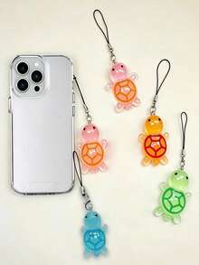 Cute Glowing Colorful Turtle Phone Lanyard, Girls Phone Accessory. Phone Pendant, Phone Charm, Phone Chain, Smartphone Wrist Strap, Girls Phone Shoulder Strap Pendant, Fun Phone Lanyard, Add Charm To Phone, Cute Case Charm, 17 Phone Case Decoration, Keychain Strap, Phone Case Cover, Phone Accessory, Summer Essential Phone Stand (Due To Shooting Angle And Image Magnification, There May Be Some Difference Between The Actual Product And The Image Size) - Turtle - View 2