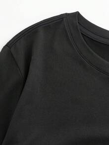 Camiseta con estetoscopio de corazón de rosa con nombre personalizado | Cuello redondo de verano, tejido ligeramente elástico, ideal para mujeres y - Negro - Ver 6