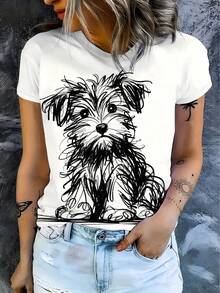 Camiseta de mujer para primavera y verano - Blanco - Ver 2