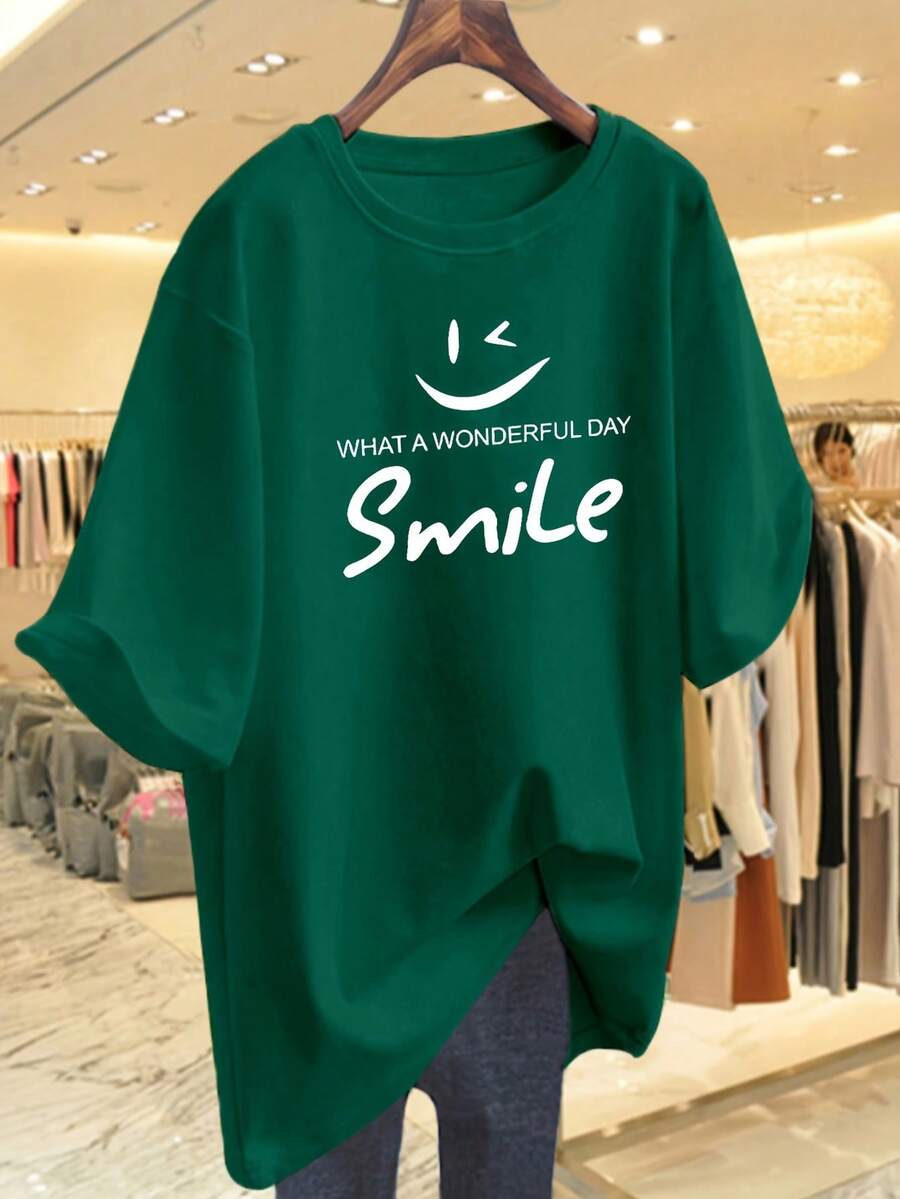 Women's Pure Cotton Short-Sleeved T-Shirt - Easy To Wash And Maintain For Everyday Use. - Dark Green - View 1