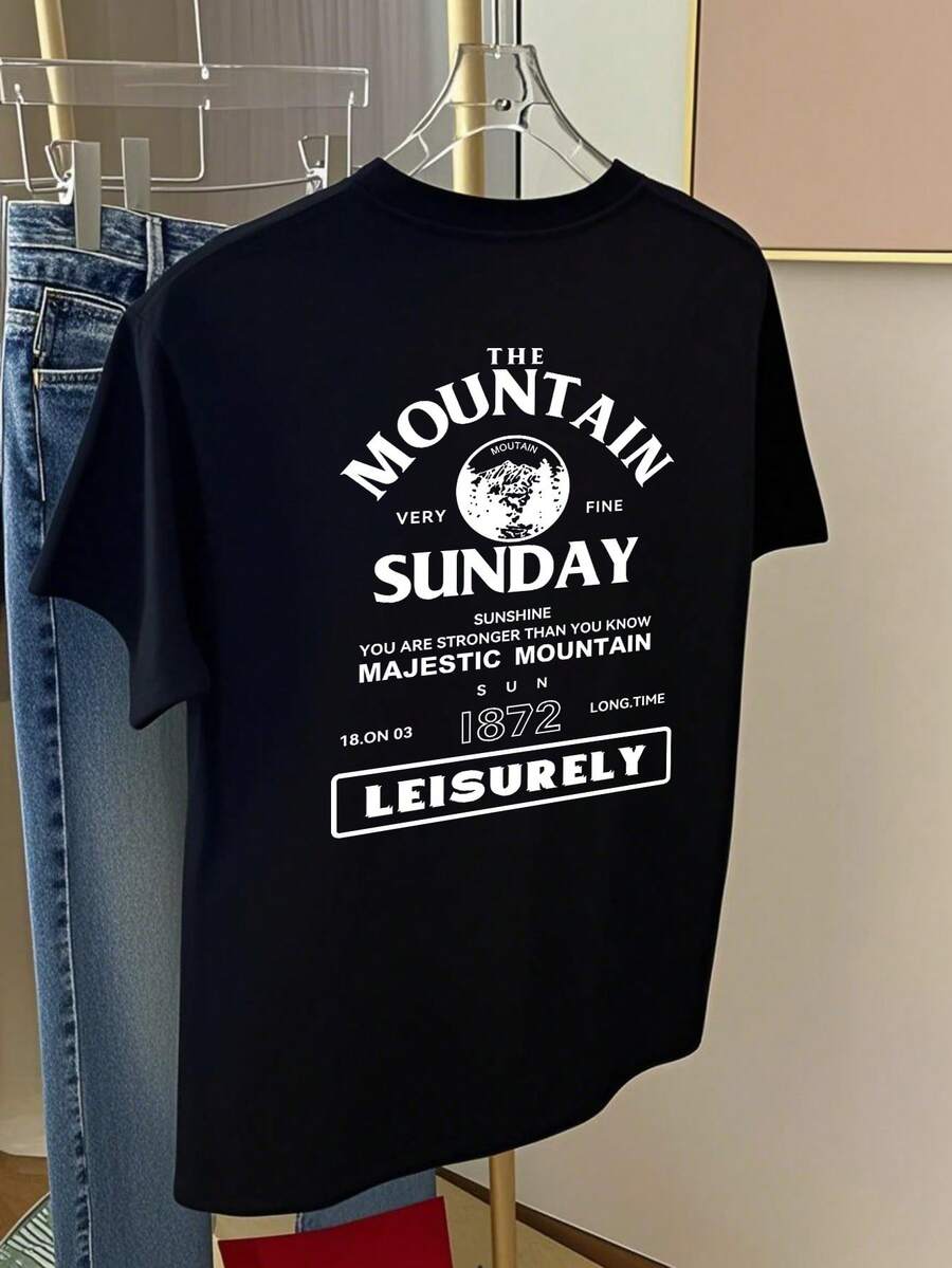 Women's Vintage Fashion Short Sleeve T-Shirt, Summer Cartoon Print Short Sleeve T-Shirt, Sheer Short Sleeve T-Shirt, Unique Niche Design, Loose Fit Top, Base Layer #3333 - 黑色 - 查看 1