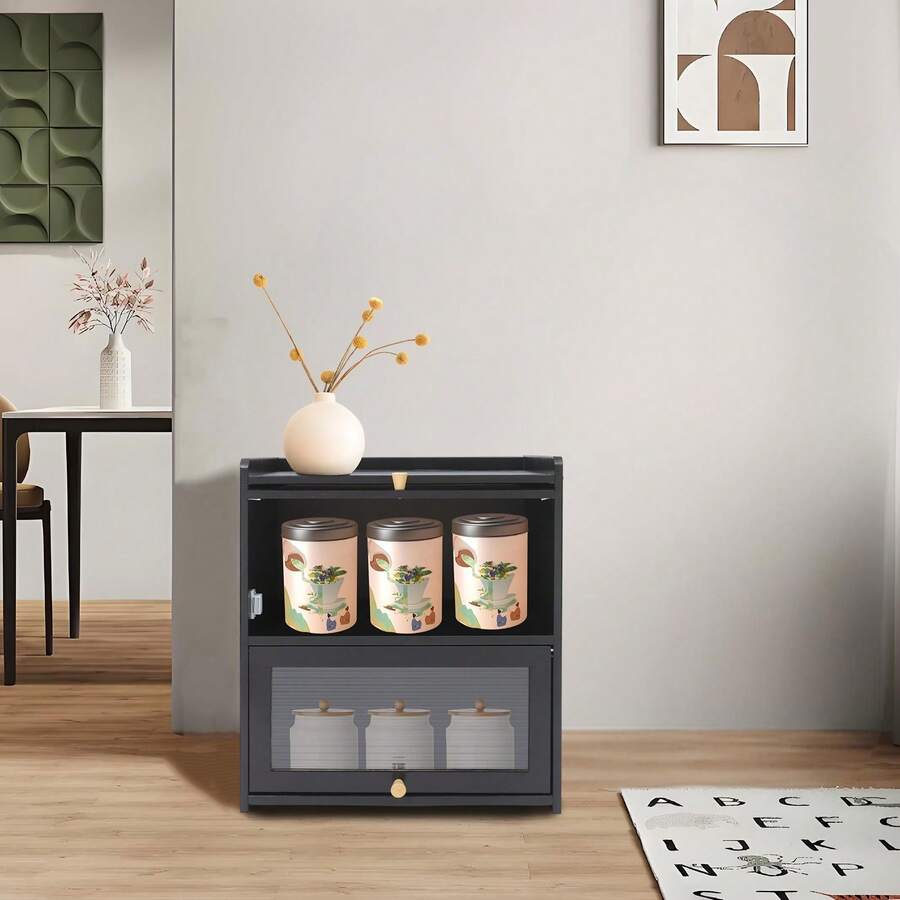 Storage Cabinet Countertop Storage Cabinet Modern Storage Cabinet 42*25*50cm - Black - View 1