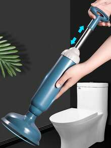 1pc High Pressure Toilet Plunger - Air Powered Drain Cleaner, Manual Unclog Tool For Bathroom & Kitchen Sink, Quick Clog Removal, No Battery Required, Portable Handheld Pipe Dredge Device, Easy To Use & Store, Plunger For Toilet - A - View 12