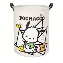 Miniso Sanrio Pochacco 素描印花洗衣篮，可折叠收纳箱，带提手，适用于洗衣房、卧室等场所的整理收纳 - 彩色 - 查看 4