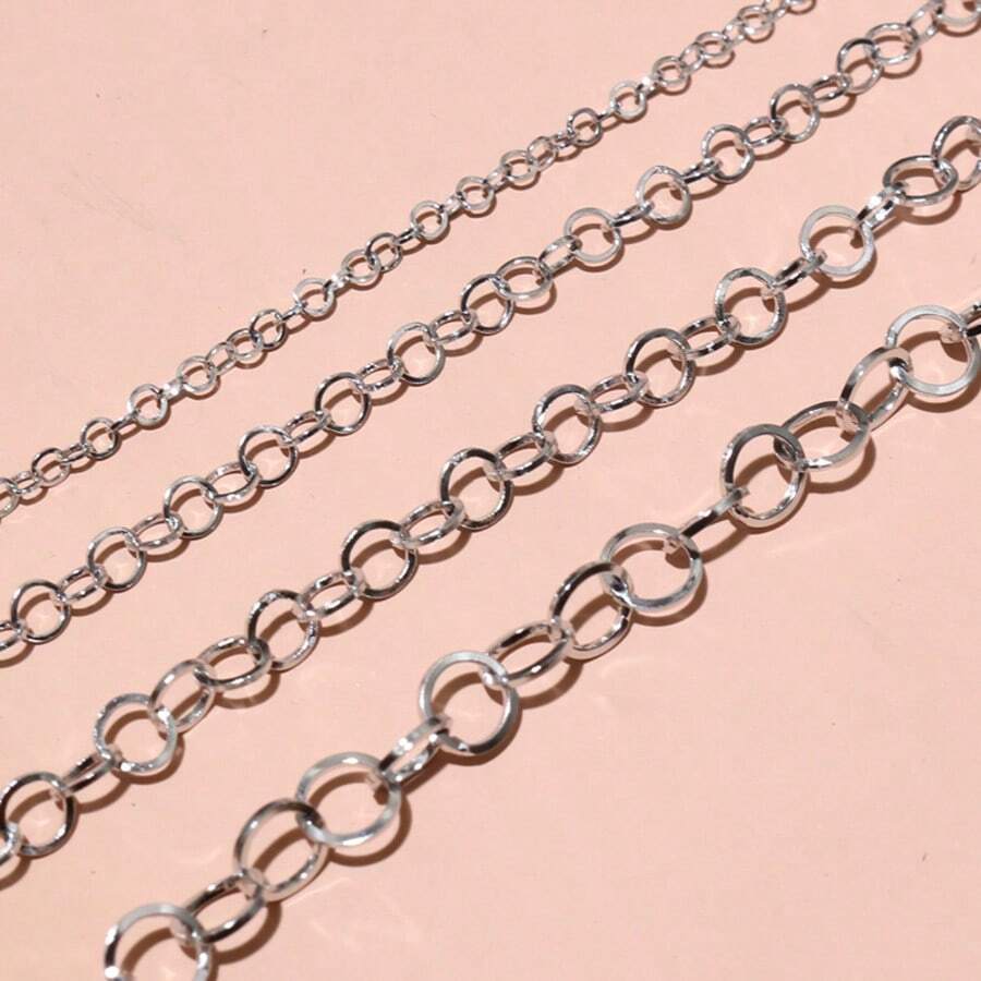 2 Meters Stainless Steel Polishing Necklace O-Ring Chain For DIY Jewelry Findings Making Materials Handmade Supplies - Steel Chains - View 1