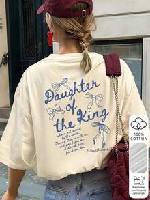 Camiseta de mujer con el estampado "IT'S A GOOD LIFE" que presenta pinceladas coloridas y un corazón en la espalda, 100% algodón transpirable y ligero, estilo streetwear vintage de los 90, adecuada para uso diario, brunches de fin de semana, moda urbana y un estilo casual de verano en color blanco. - Desnudo - Ver 5