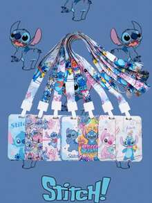 Bộ 1 dây đeo thẻ Disney Stitch, ví đựng thẻ xe buýt/thẻ học sinh hình hoạt hình dễ thương với dây đeo dài. - Nhiều màu - Xem 6