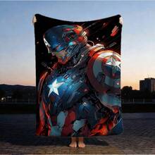 1pc Retro Cartoon Style Throw Blanket,Spider-Man Print Blanket,Cartoon Character Printed Blanket,All-Season Universal Nap Blanket,Character Home Decor Blanket,Modern Fashion Gift Suitable For Home Bedroom Bed Sofa Office Lunch Break Cover Picnic Blanket - Nhiều màu - Xem 3