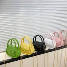 Macaron Jelly Bag Guka Gift Bag Small Exquisite Chain Bag Mini Dumpling Bag Handheld Shoulder Crossbody - 小號黃色 - 查看 4
