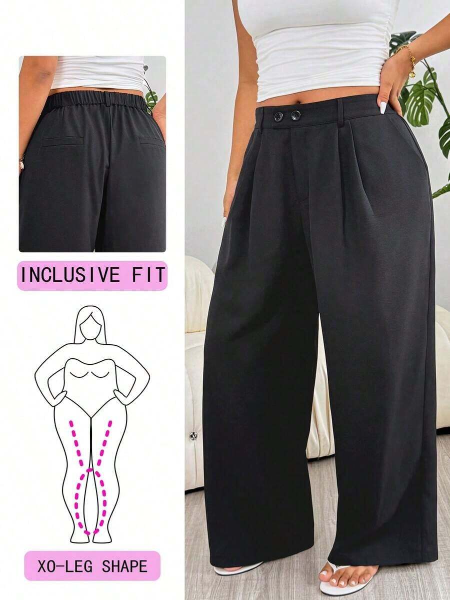 Pantalones casuales a rayas para mujer de talla grande, adecuados para exteriores, uso diario, fiestas, viajes, bodas, festivales de música, vuelta al colegio, graduación, vacaciones en la playa, ropa urbana, ropa de estar en casa, compras, paseo - Negro - Ver 1