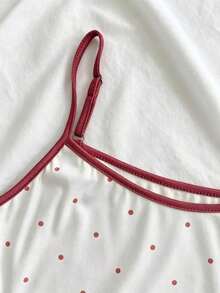 Top ajustado sin mangas con estampado de lunares para el verano - Blanco 3 - Ver 3